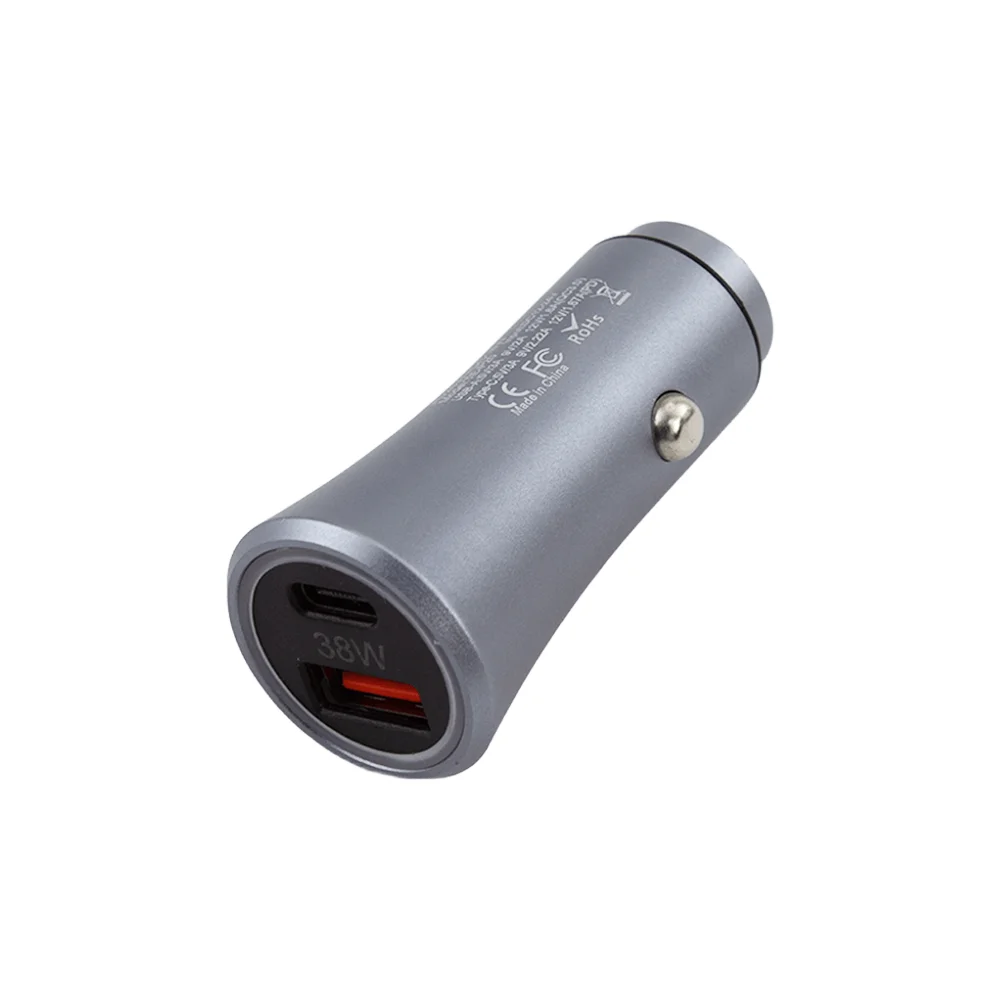 38 Вт двойной порт Type C USB Электрическое автомобильное зарядное устройство PD 20 QC 3 0 быстрое