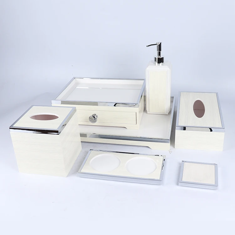 
 Новый дизайн, высокое качество, 7 шт. отельный дешевый квартиры, аксессуары для ванной комнаты, акриловый держатель набор для ванной комнаты  