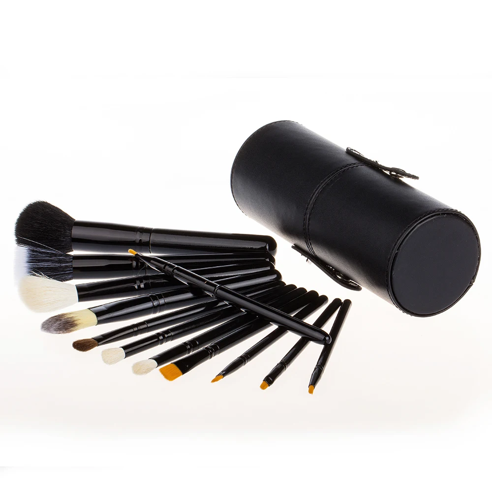 High Quality 12pcs Purple Pink Makeup Brushes With Glitter Handle