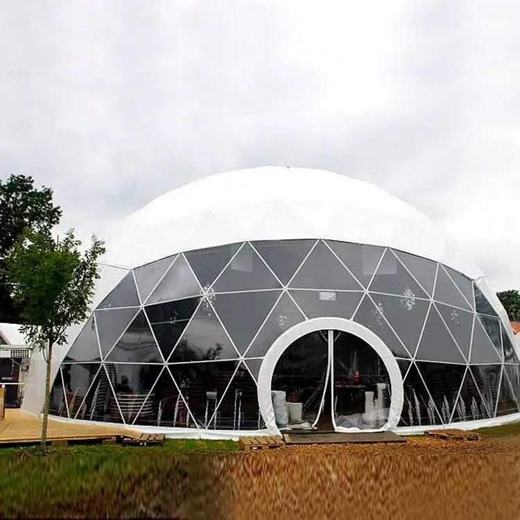 
White PVC Dome Home Geo Transparent Prefabricated House Igloo Camping Yurt Geodesic Dome Structures Event Tent 