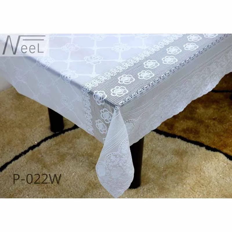 Wholesale pvc plastic table cover tablecloth roll printed lace table tablecloth