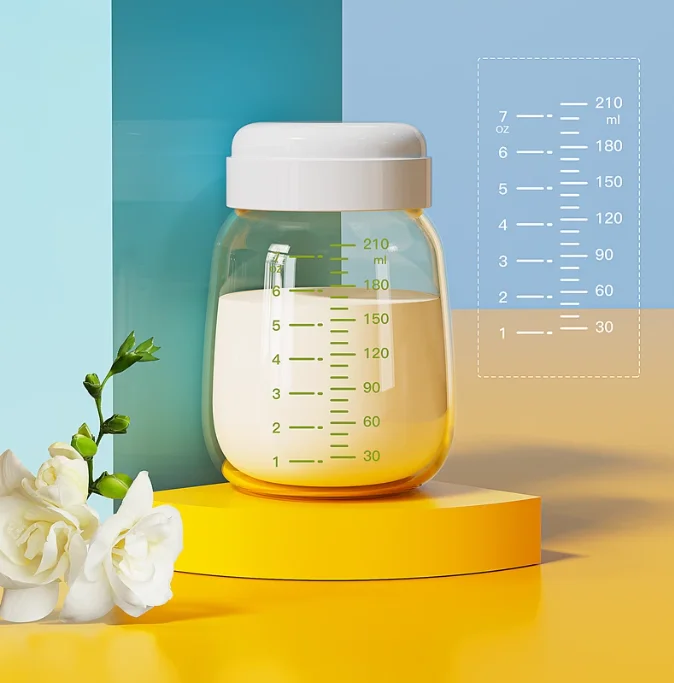 Breastmilk Preservation Bottle Baby Milk Storage Bottle PPSU Wide Diameter Connected to Breast Pump 210ml Reusable 2PCS