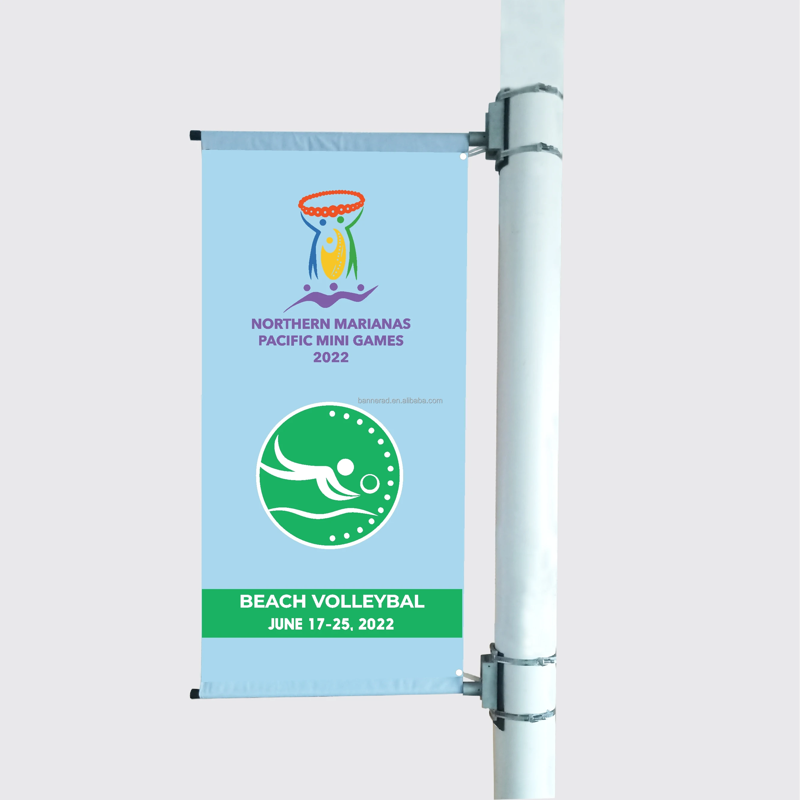 Easy install advertising banner bracket