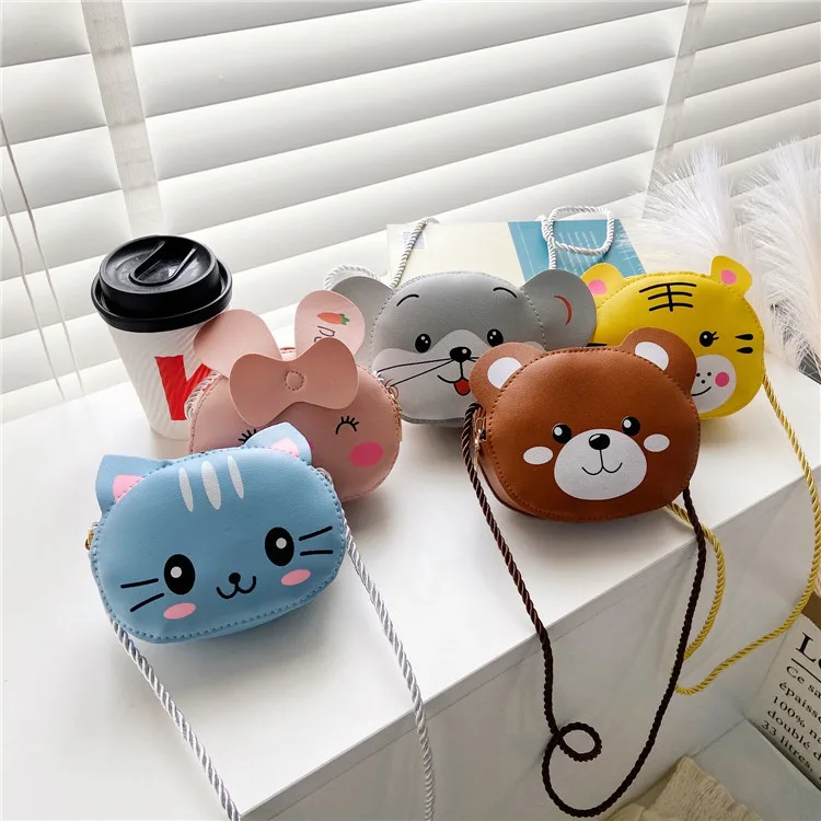 Little Girls Coin Purse Wallet Cute Cartoon Crossbody Bags Mini Round Wallet Small Pvc Shoulder Handbag For Kids Toddlers