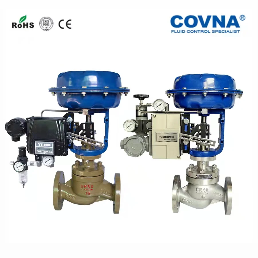 COVNA Modulating 4-20mA Control Valve Cast Steel Flange  Spring Returned  Pneumatic Modulating Valve