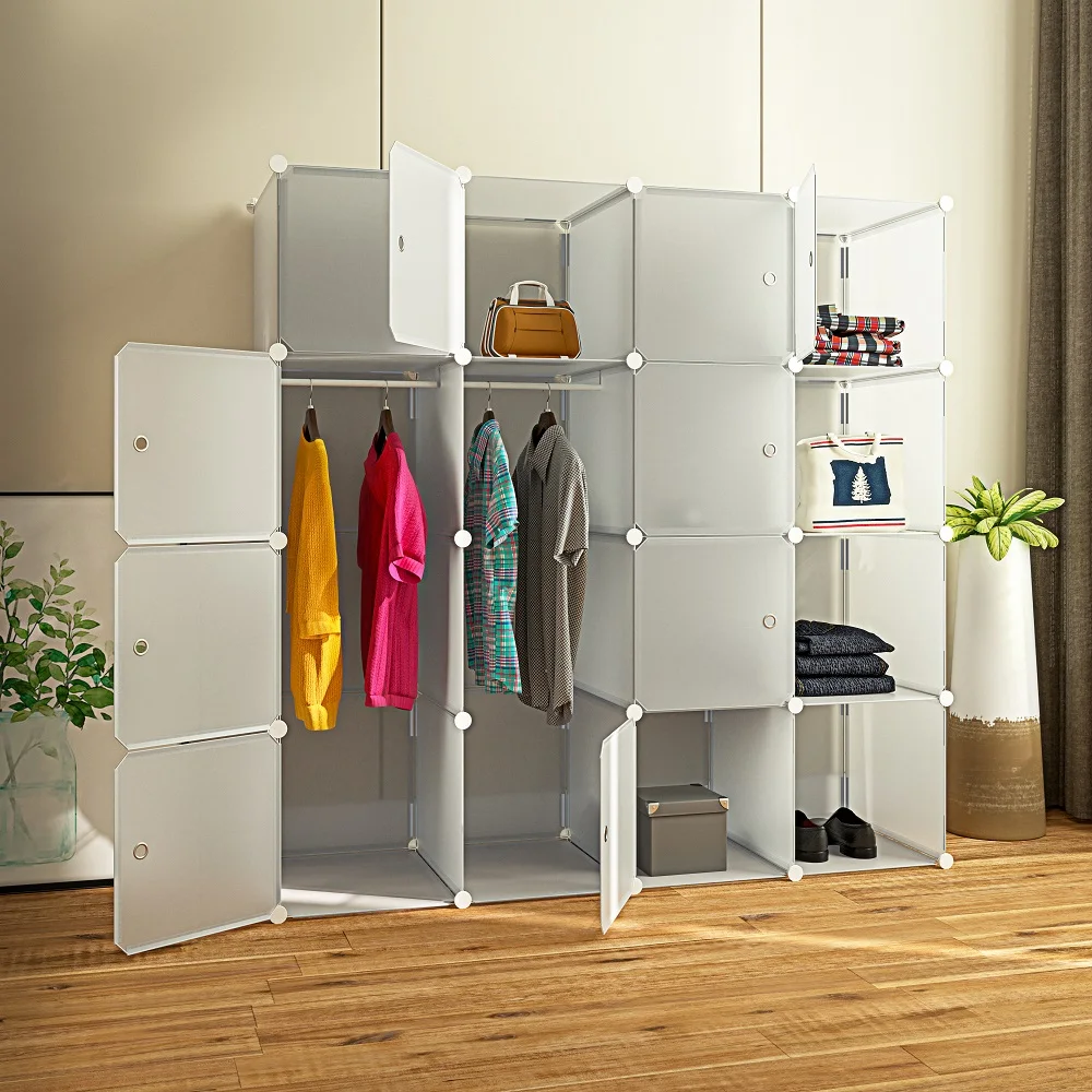 Plastic Wardrobe Storage Box Cube Wardrobe Kids Assemble Plastic Portable Wardrobe Closet Organizer