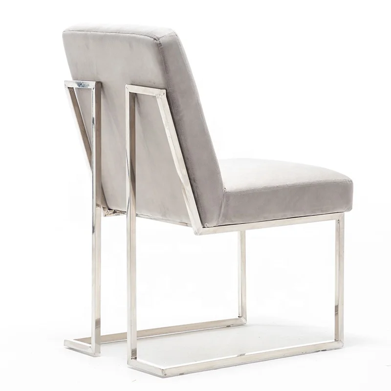 
Modern Luxury Upholstered Soft Back Velvet Dining Room Chair With Metal Leg 