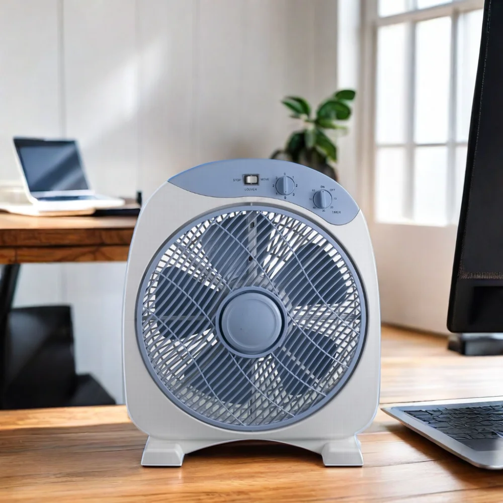 12 Inch 3 Speed 5 Blades 2-Hours Timer High Quality Air Circulating Electric Table Box Fan For Air Cooler