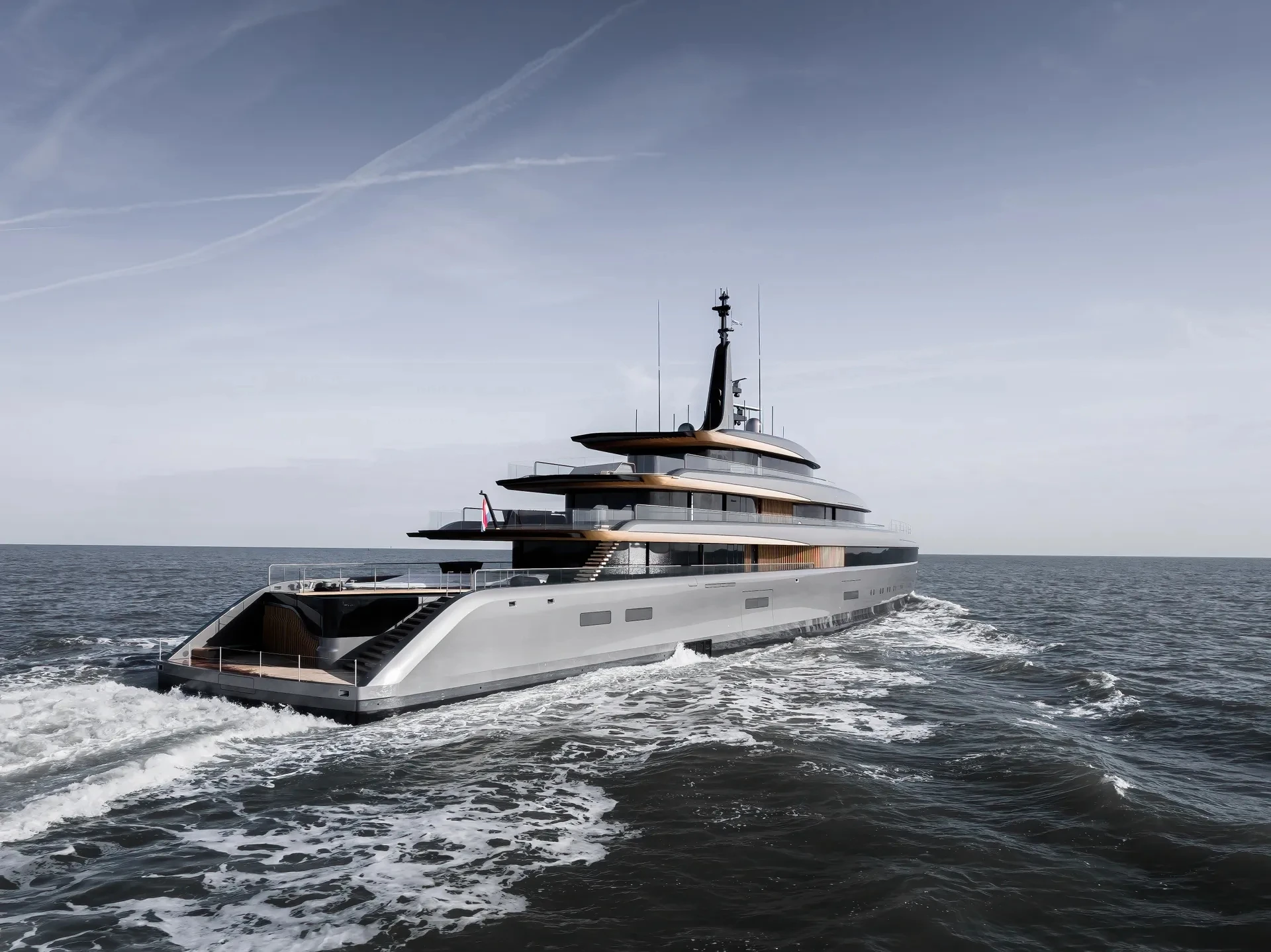 JNCN Silver New Design Large luxury Boat Cabin Boats Luxury Yacht 276ft Mega Large Luxury yacht