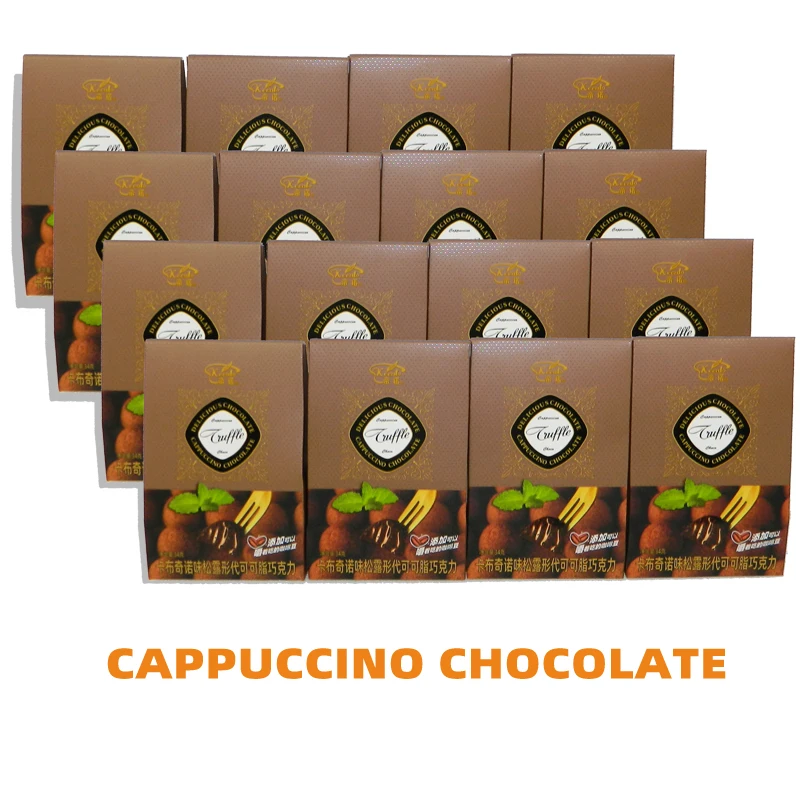 Wholesale Four-Flavours Truffle-Shaped Chocolate Made China Solid Candy Bulk Black Chocolate Compound Chocolate Powder