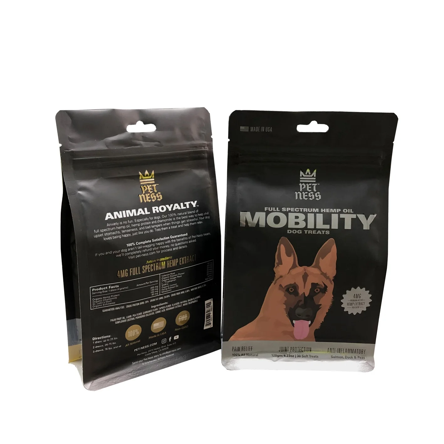 Mylar Bag Zipper Lock Foil Lined Square Bottom Bags of Dog Food Packaging Bag Resealable Matte Black Rice Heat Seal Paypal
