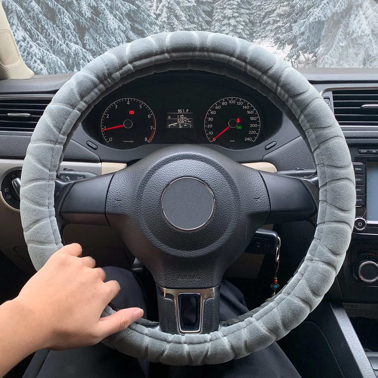 Steering Wheel Cover - Soft Plush Warm Hands