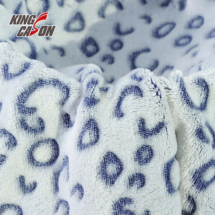 Kingcason China Factory Two Sides Glue Printed 100%Polyester Sherpa Coral Fleece Fabric Velvet For Pajamas Blanket Bedding Towel