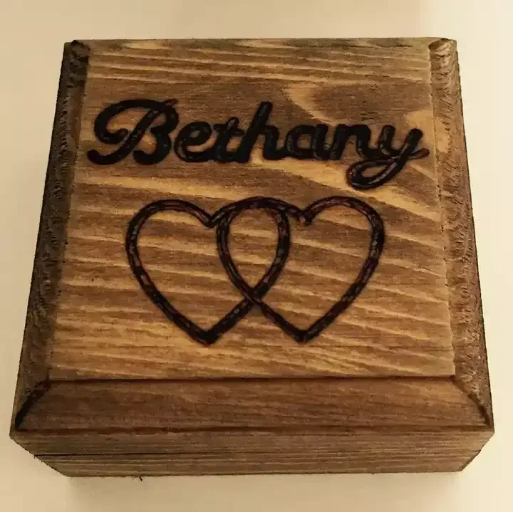 Wholesale Antique Rustic Pine Wooden Ring Engagement Box Vintage Small Jewelry Box for Ring