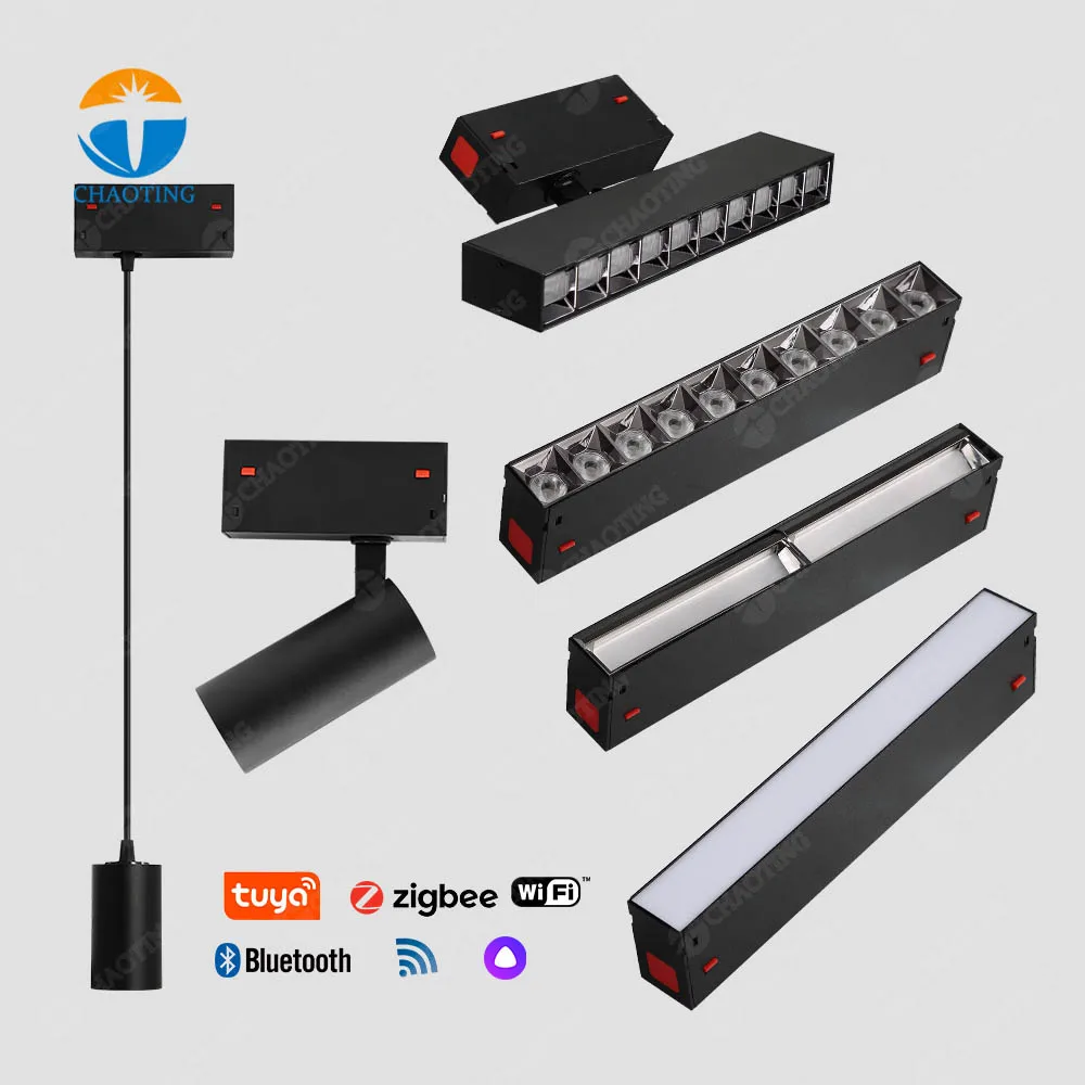 CCT настраиваемый светодиодный Ceil Tracklights управление приложением WiFi зум точечный Трековый светильник для трека прожектор Магнитный трек система скоростного трамвая