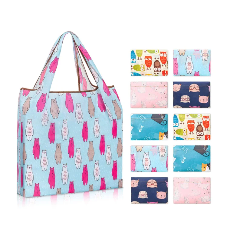 Hot sale eco friendly reusable cheap portable bag folding polyester tote rpet foldable shopping rpet nonwoven bag