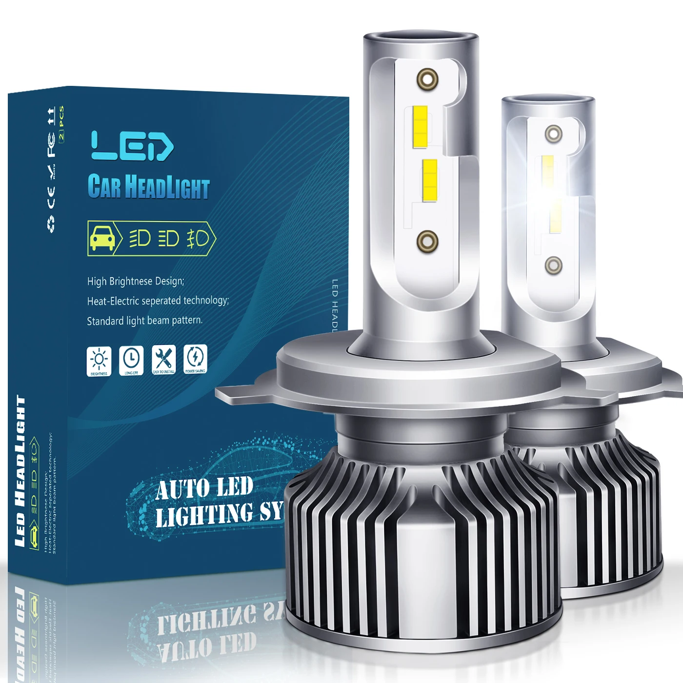 Factory Price Hot Sell H4 Led Lights A7 2 Sides 50w 10000lm 1860 Led Headlight Bulb H7 H11 Headlights