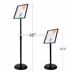 A3/A4 Black aluminum floor display sign stand for menu in restaurant or guide sign in shopping mall