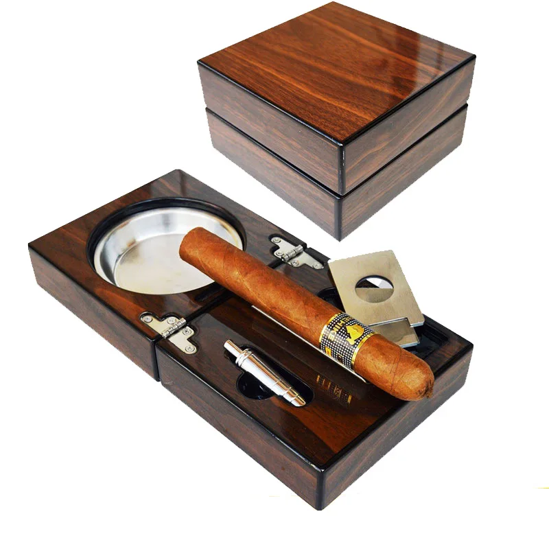 
Luxury Design Foldable Cigar Ashtray Square Shape Environment Friendly Wood Cigar Ashtray 