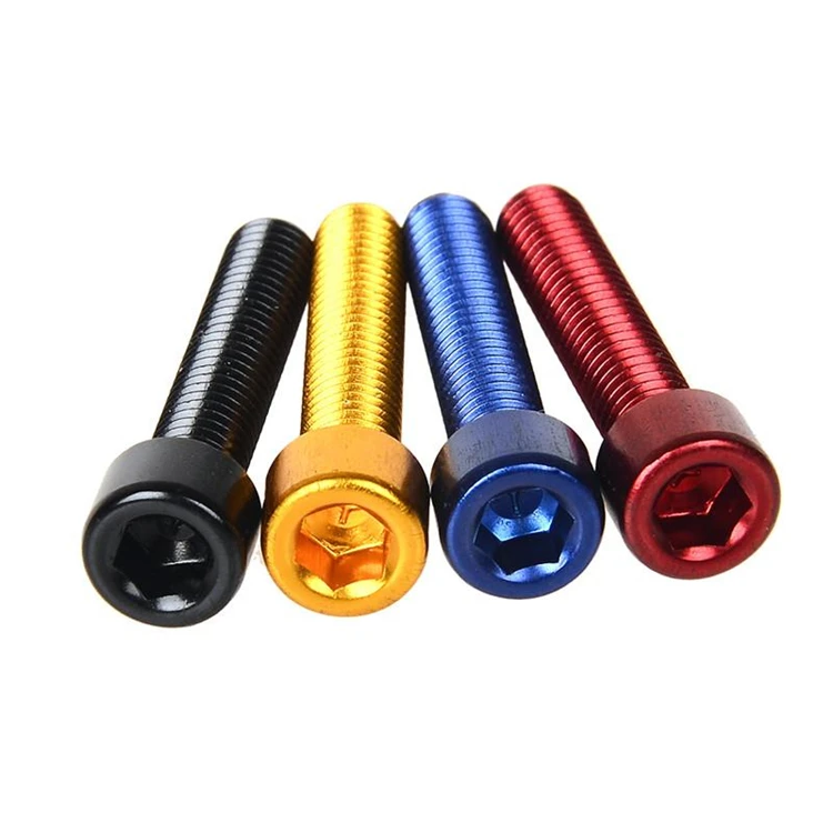 colored anodized al7075 al6063 3mm m2m3m4 allen aluminum socket head cap screw