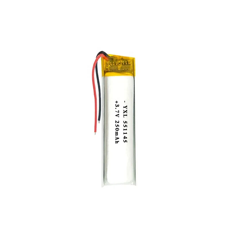 
Yongxinlong battery 551145 3.7V 250mah polymer lithium battery BT headset battery certificate complete 
