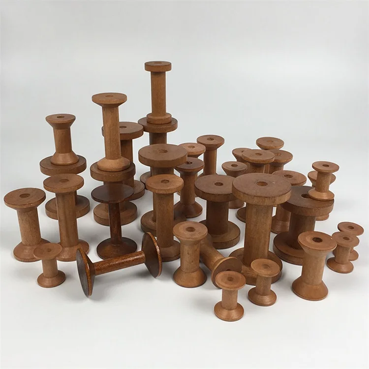 Wooden spool Handmade DIY accessory tools Wooden Vintage spool