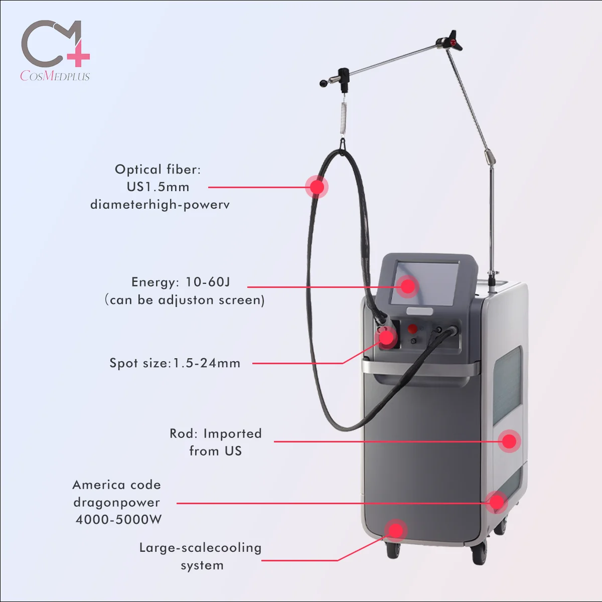 Big Spot Size 755nm 1064nm Nd Yag Alexandrite Laser Ontharing Machine Prijs