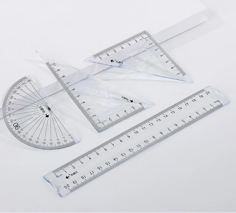 20cm plastic ruler set  PVC flexible ruler student drawing ruler students school&office stationary