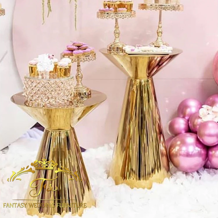 gold metal stainless steel frame wedding dessert buffet display stand