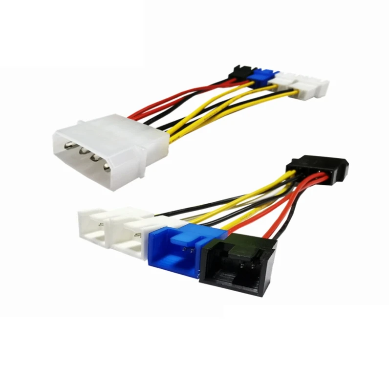 Computer CPU cooler fan D port Molex 4Pin 1 turn 4 3 Pin third gear 5V 7V 12V PC Chassis cooling Fan deceleration Buck line