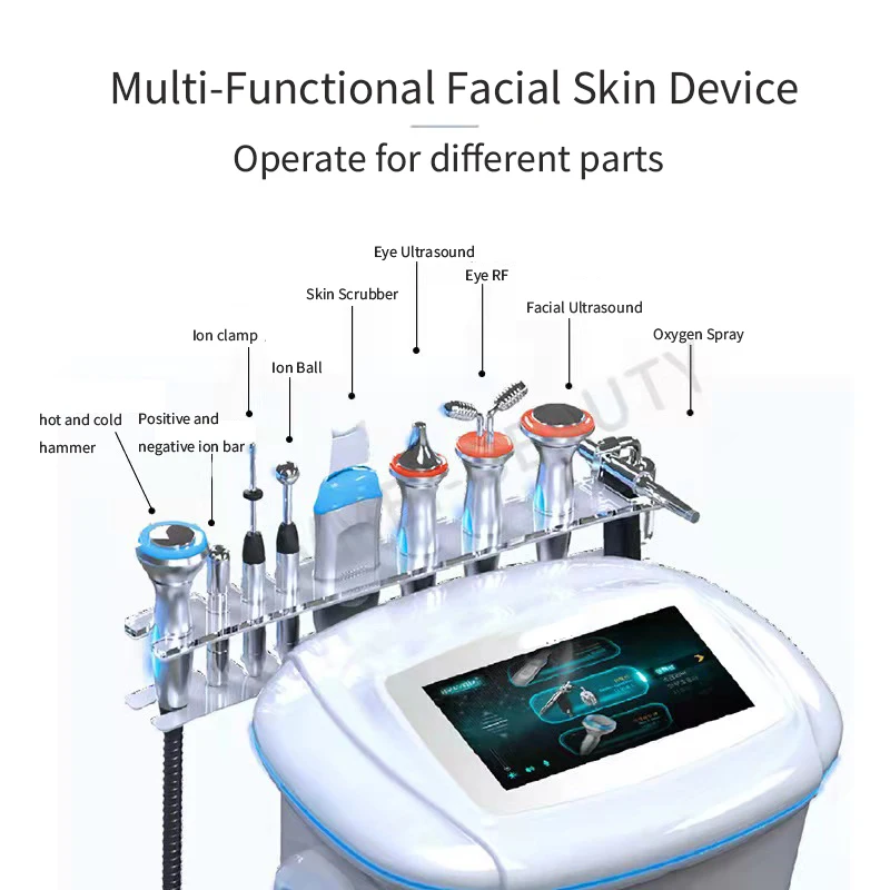 portable multifunction 12 in 1 cryo facial skin care salon bio tripollar hydro ultrasonic facial oxygen machine