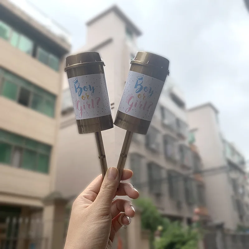 Ручной фейерверк Push Pop Poppers мальчик или девочка пол Reveal конфетти Cannon для детской вечеринки Dec
