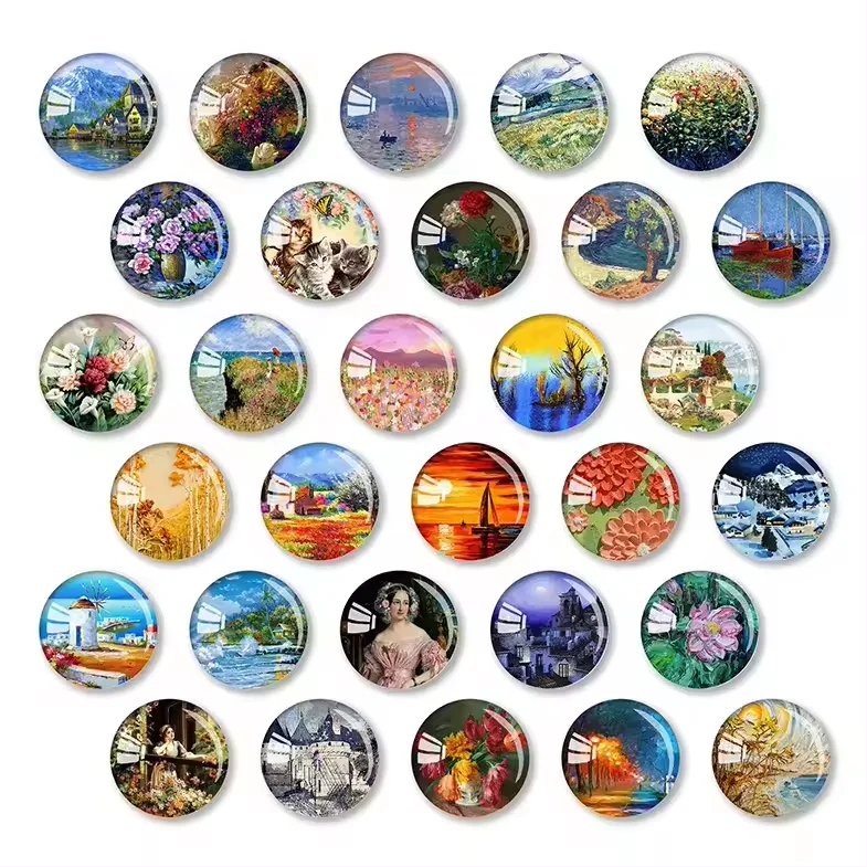 Personalized Crystal Glass Photo Fridge Magnets Customised 3D Round Cute Decor magnetic Stickers Tourism Souvenirs Decoration