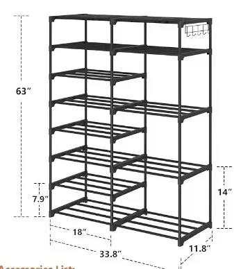 Multi-functional shoe rack 10 ply combination metal modern simple double-row three-row shoe rack wholesale