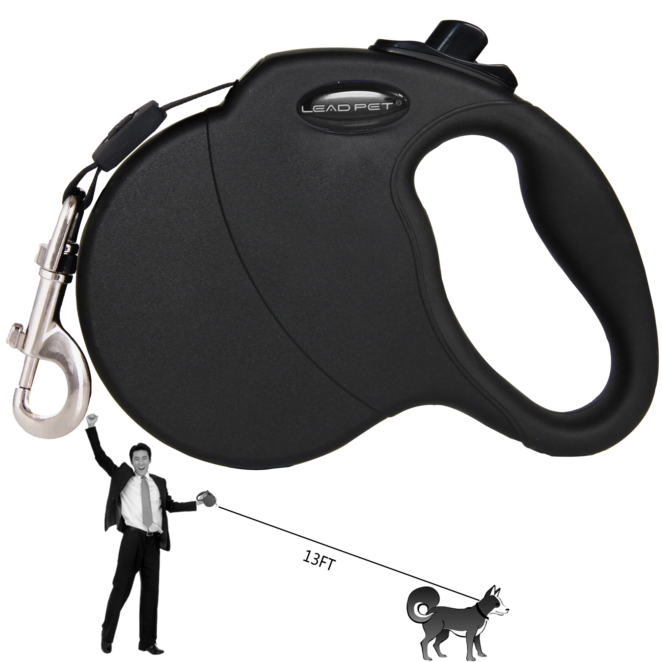 LEAD PET 13 Foot Heavy Duty Pet Walking Leash with Reflective Nylon Tape for Small Dogs up to 22lbs