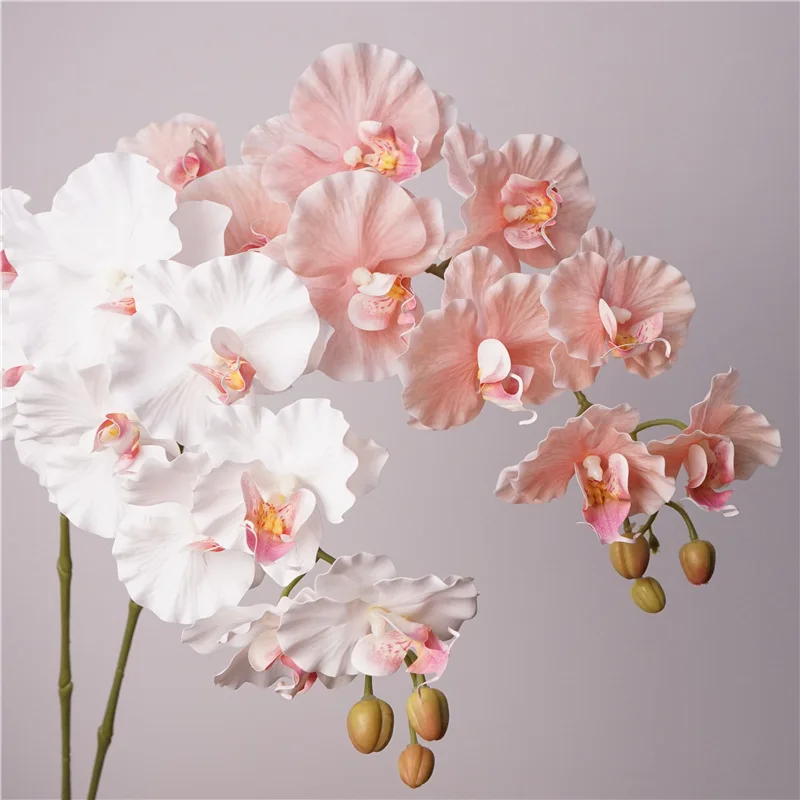 ZY655 3D Latex 98CM 9 Heads Artificial Phalaenopsis INS Orchid Flower for Decoration