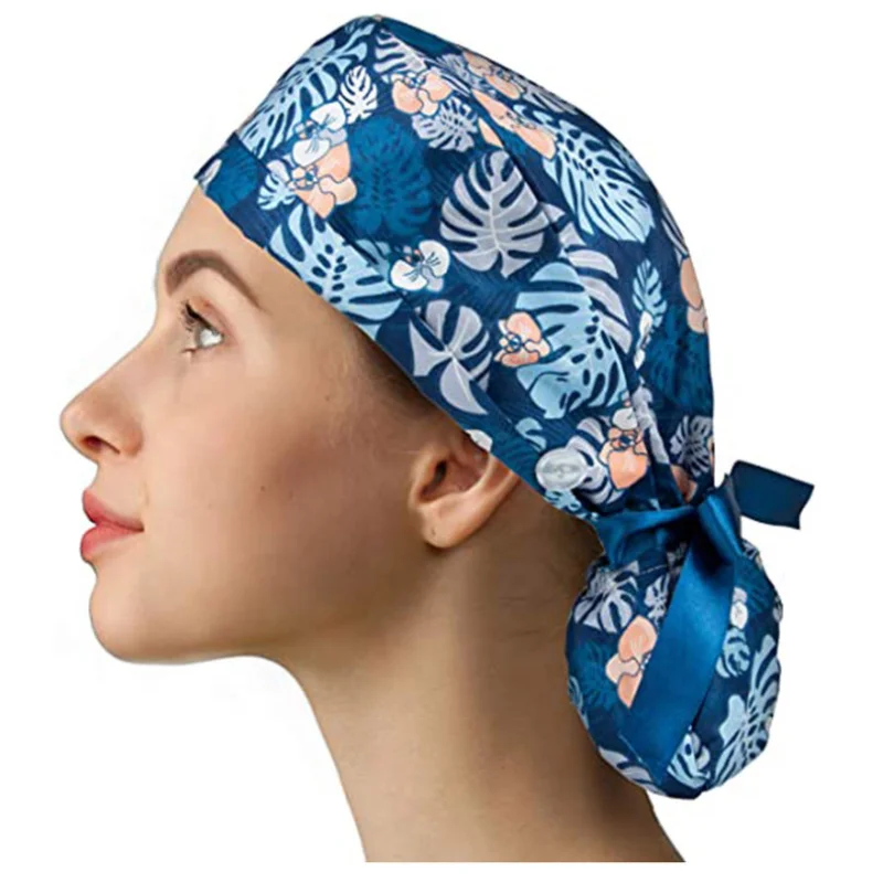 Vadulyer operating room hat printing medical surgical hat sweat-absorbent pet hospital doctor work hat nursing scrubs cap