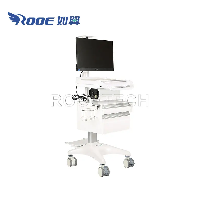 Newest Medical Furniture BWT-007 Mobile Hospital Computer Workstation Trolley for Sickroom Rounds