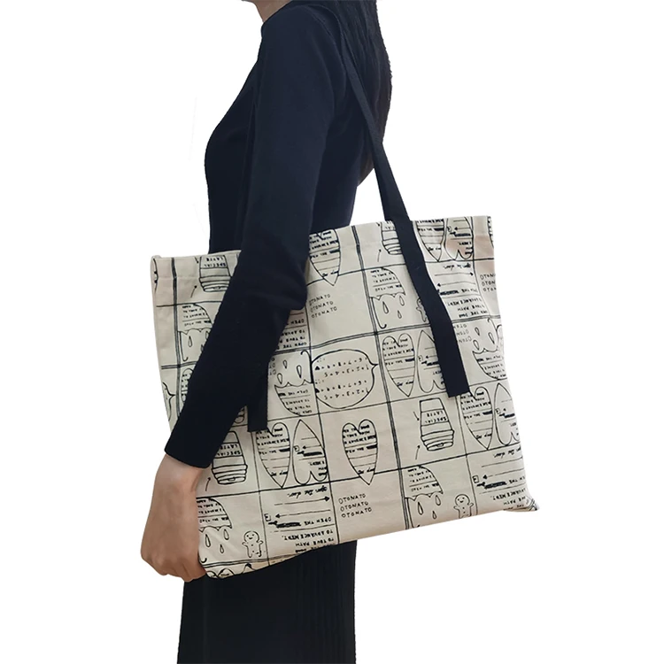 custom printed large grocery 12 oz canvas tote bag for sublimation