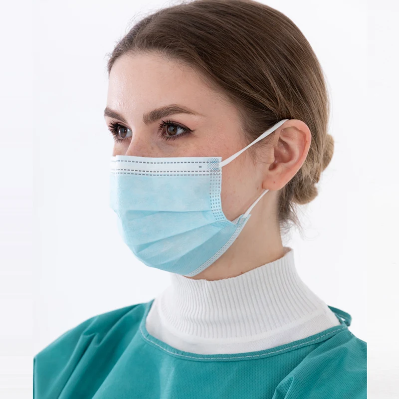 Factory Wholesale Disposable Masks Spot Full Box Adult Protective Blue and White Mask High Filter.