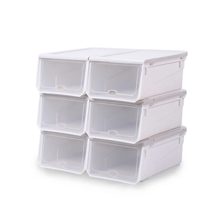 Plastic Storage Sneakers Shoe Box Boots Double Doorways Shoe Organizer