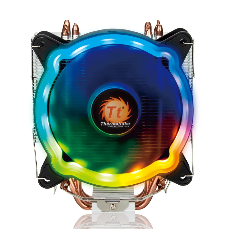 
Tt (Thermaltake) rainbow D400P time CPU radiator fan (multiple platforms - heat pipe support AM4-4 - RGB 