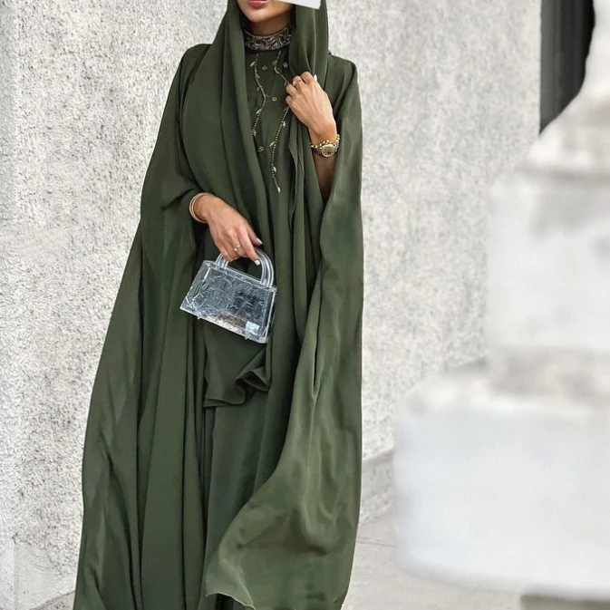 dubai dress wholesale green Ramadan EID floral Beaded embroidery high quality long gown evening women fashion dress 2023