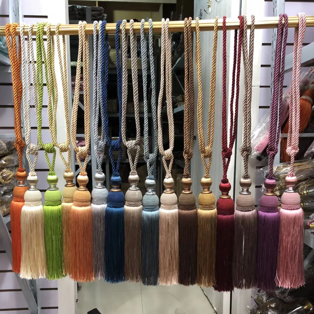 Spot supply Chinese modern simplicity curtain tassel tassel Fuyuan ball curtain tassel strap in stock wholesale