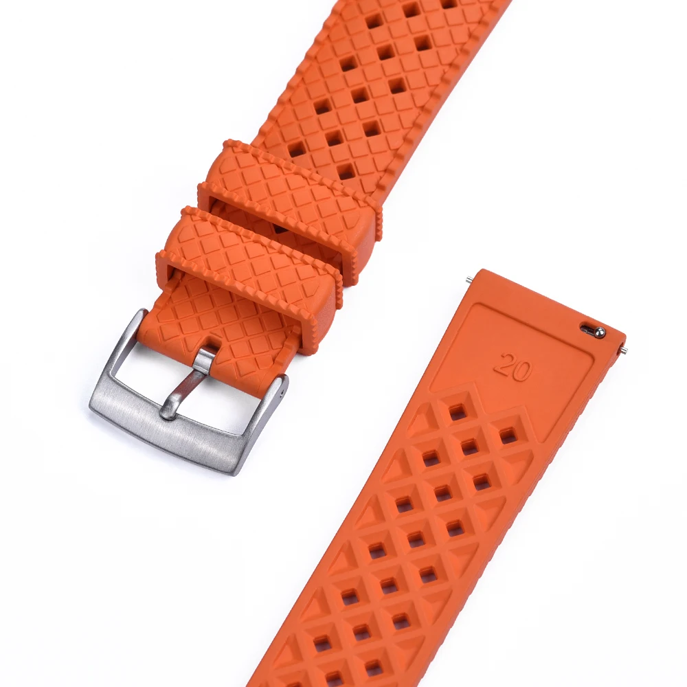 JUELONG Tire Tread Diving Sport FKM Rubber Watch Strap 20 22mm Multicolor Rubber Watch Band