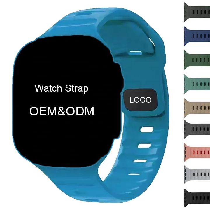 Climber Factory Silicone i Watch Bands Series Ultra 44/45/42/40/41/38mm Classic Rubber Smart Sport For Apple Watch Strap