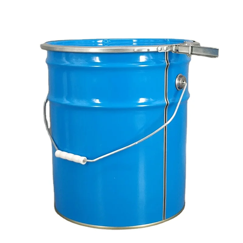 hot sales 5 gallon metal open head tin pail un confirm high quality steel drum with lock ring lid for chemical/oil