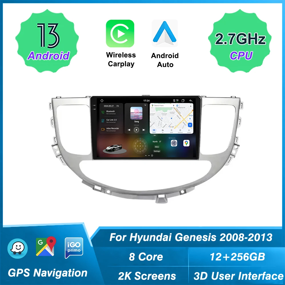 car radio player For  Hyundai Genesis 2008-2013 4G WIFI carplay GPS Navigation multimedia android