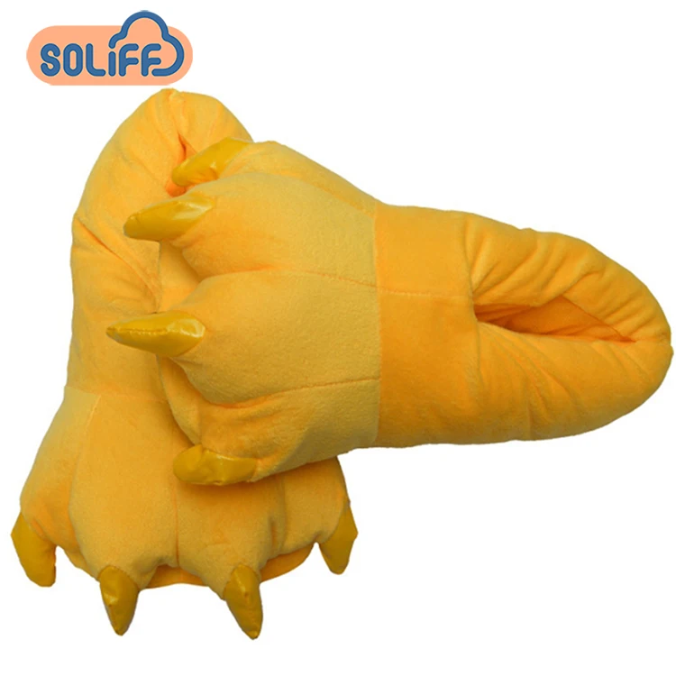wholesale cheap soft fur paw slippers