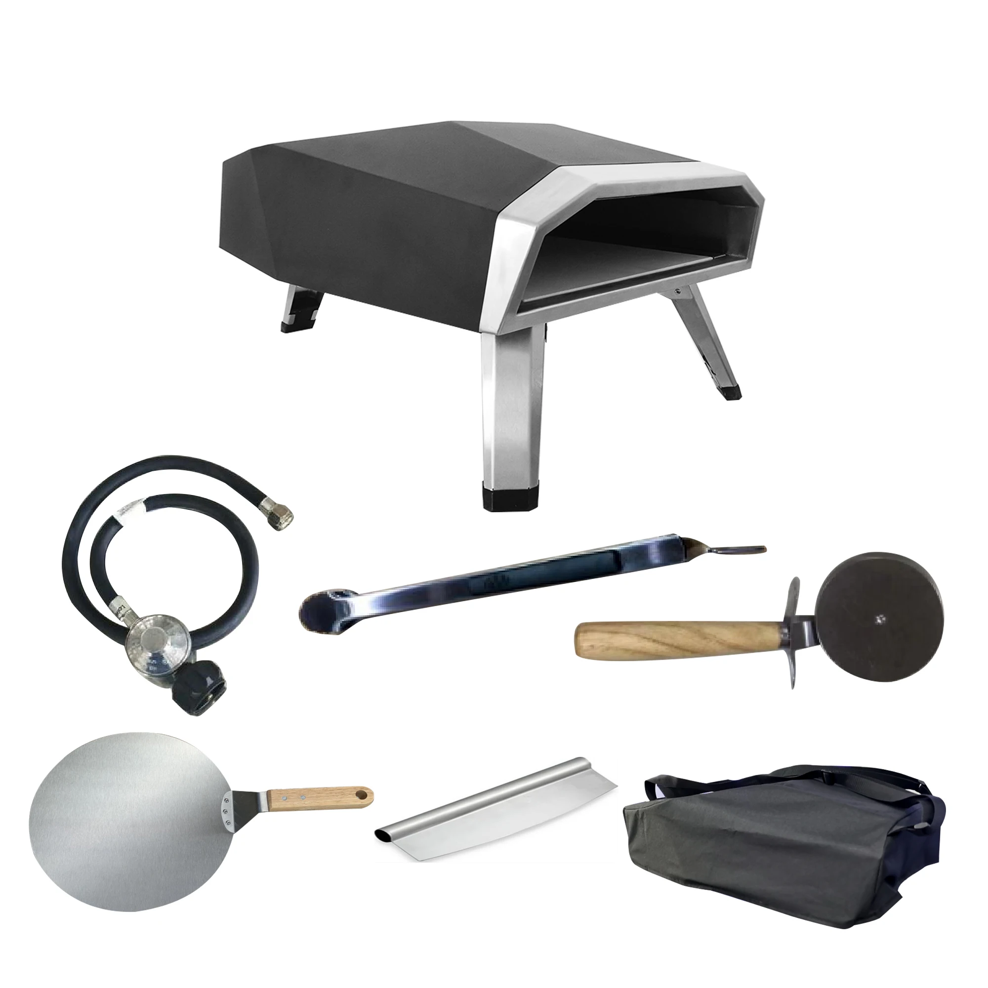 
Household portable gas and wood fired stainless steel pizza oven for outdoor 